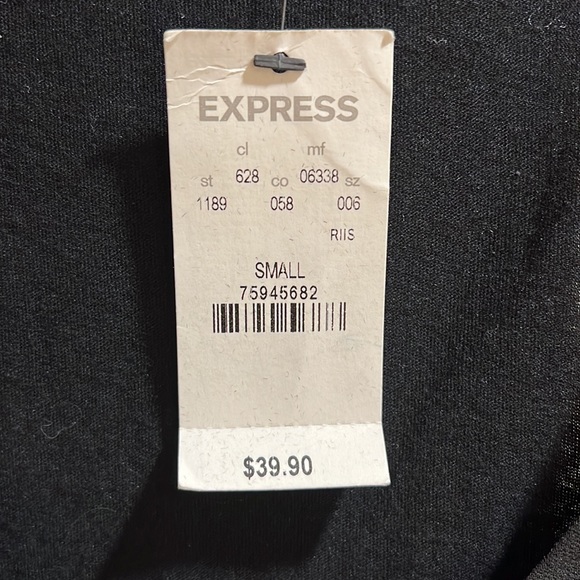 Express NWT Women’s Size Small Black Sequin Dress Blouse - Picture 2 of 3